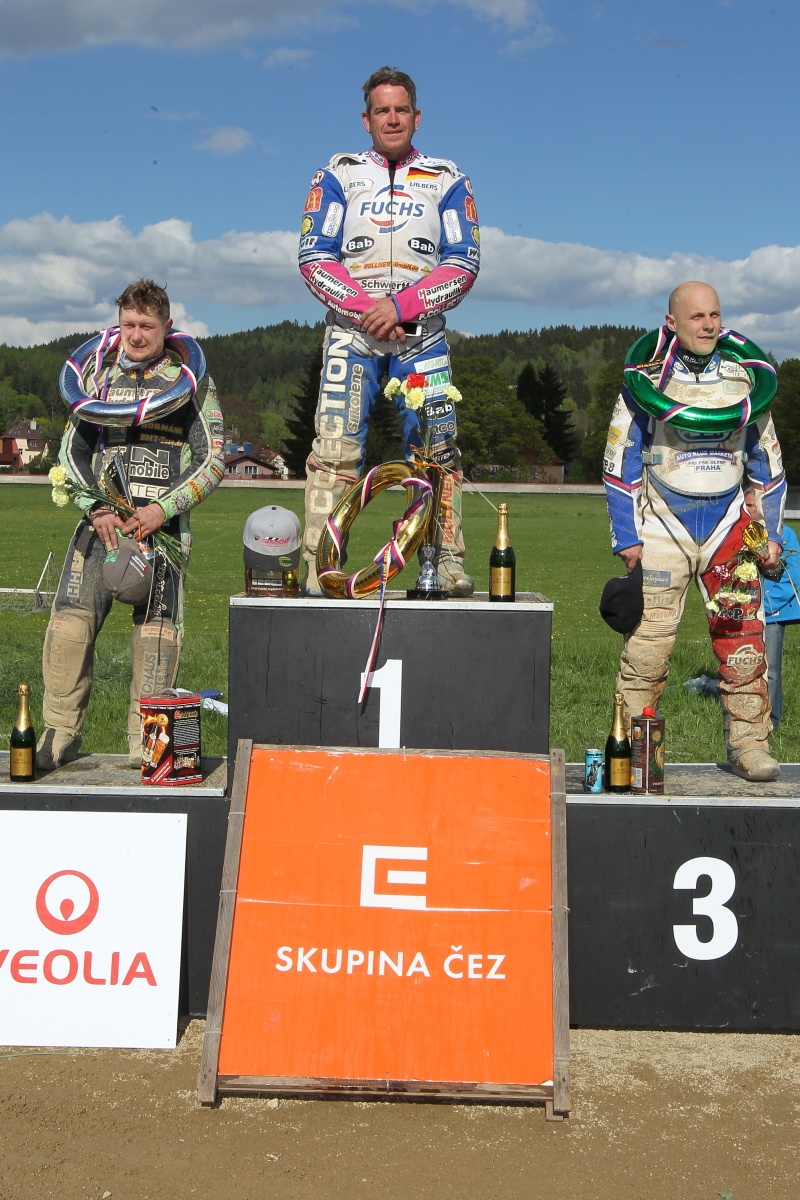 Markus Eibl, Stephan Katt a Josef Franc na stupních vítězů