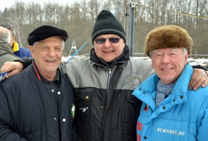 Plochodrážní osobnosti na soběslavském ledě: Milan Wagner, Milan Špinka a Stanislav Kubíček