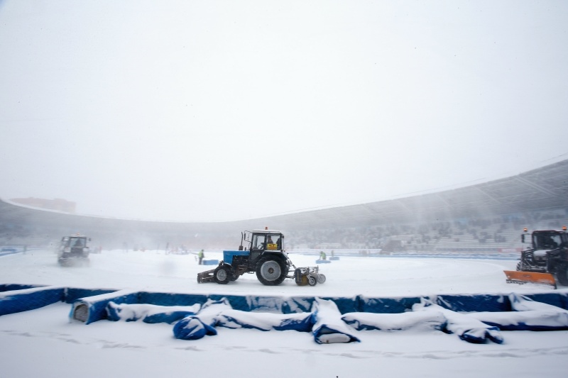 Dnešní závod provázela chumelenice