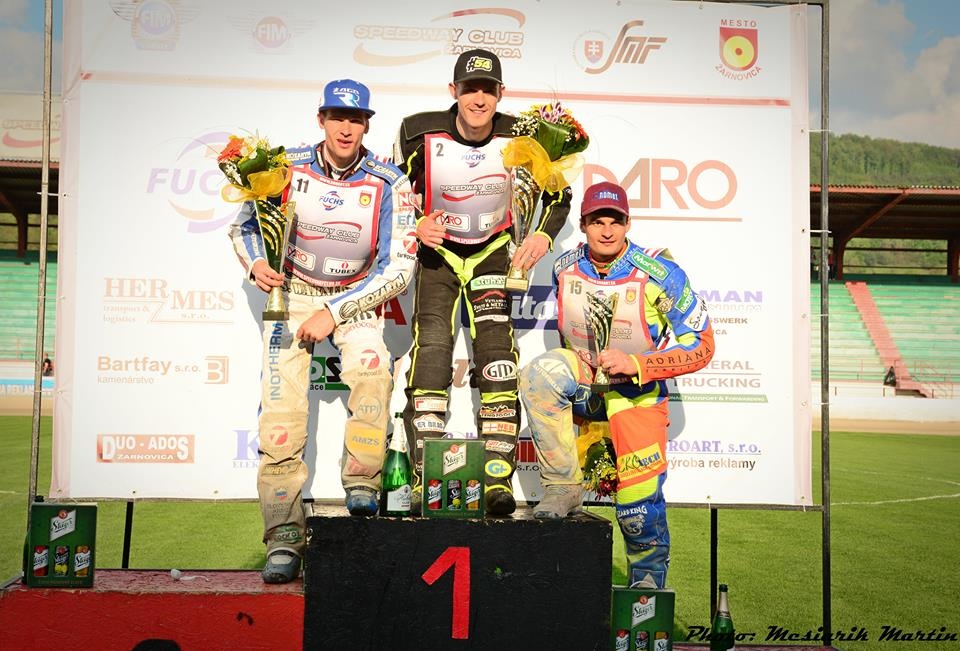 Stupně vítězů v Žarnovici: Matej Žagar, Martin Vaculík a Adrian Miedzinski