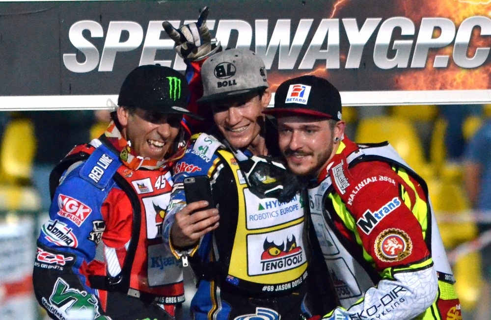 Greg Hancock, Jason Doyle a Václav Milík na stupních vítězů