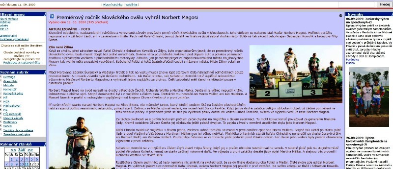 Reportáž se Slováckého oválu se před dvaceti lety stala prvním příspěvkem magazínu speedwayA-Z