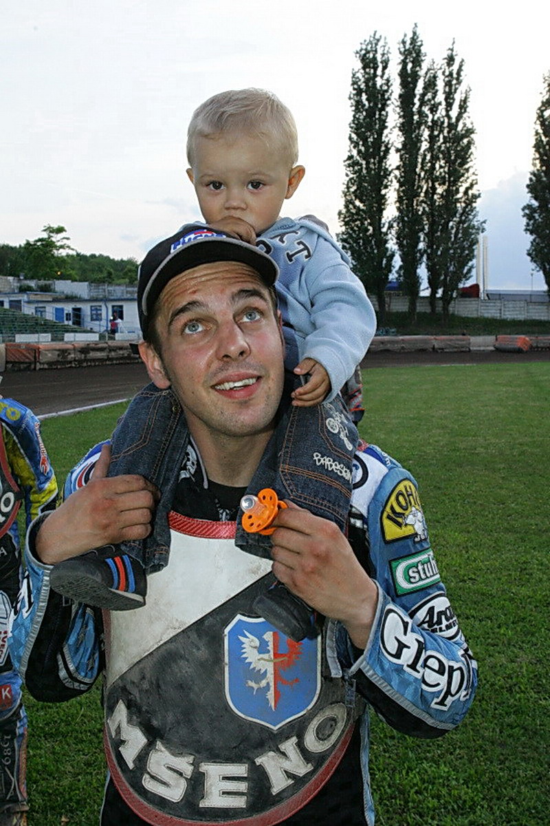 Se synem Honzíkem po slánské extralize.