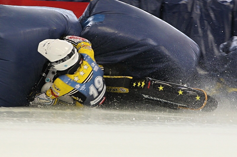 Max Niedermaier v nafukovací bariéře.